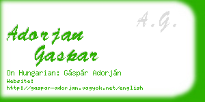 adorjan gaspar business card