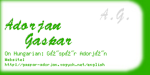 adorjan gaspar business card